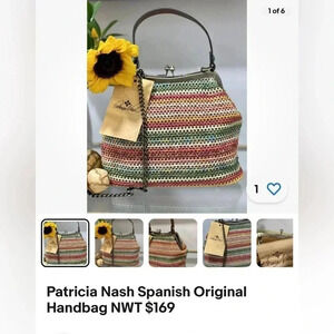 Patricia Nash satchel,purse,Laureana.Coral  multi Spanish ,woven,zig zag,boho